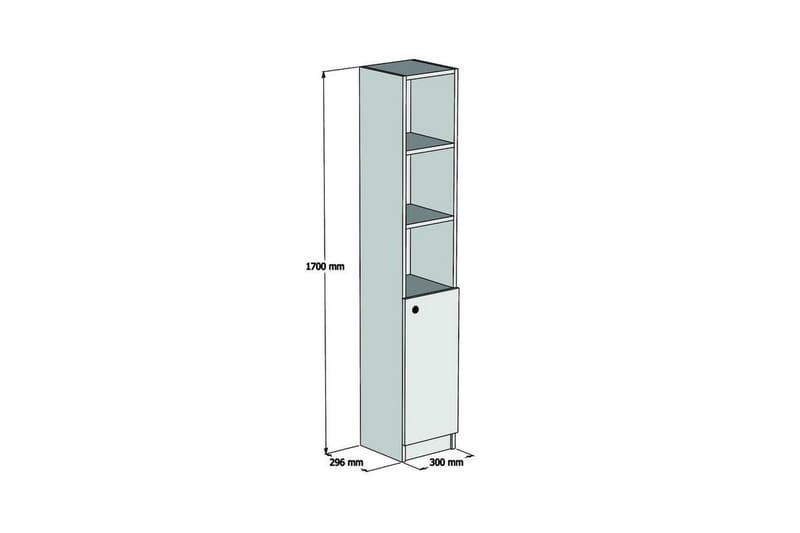 Marshak Baderomsskap 170 cm - Blå - Oppbevaring - Skap - Oppbevaringsskap