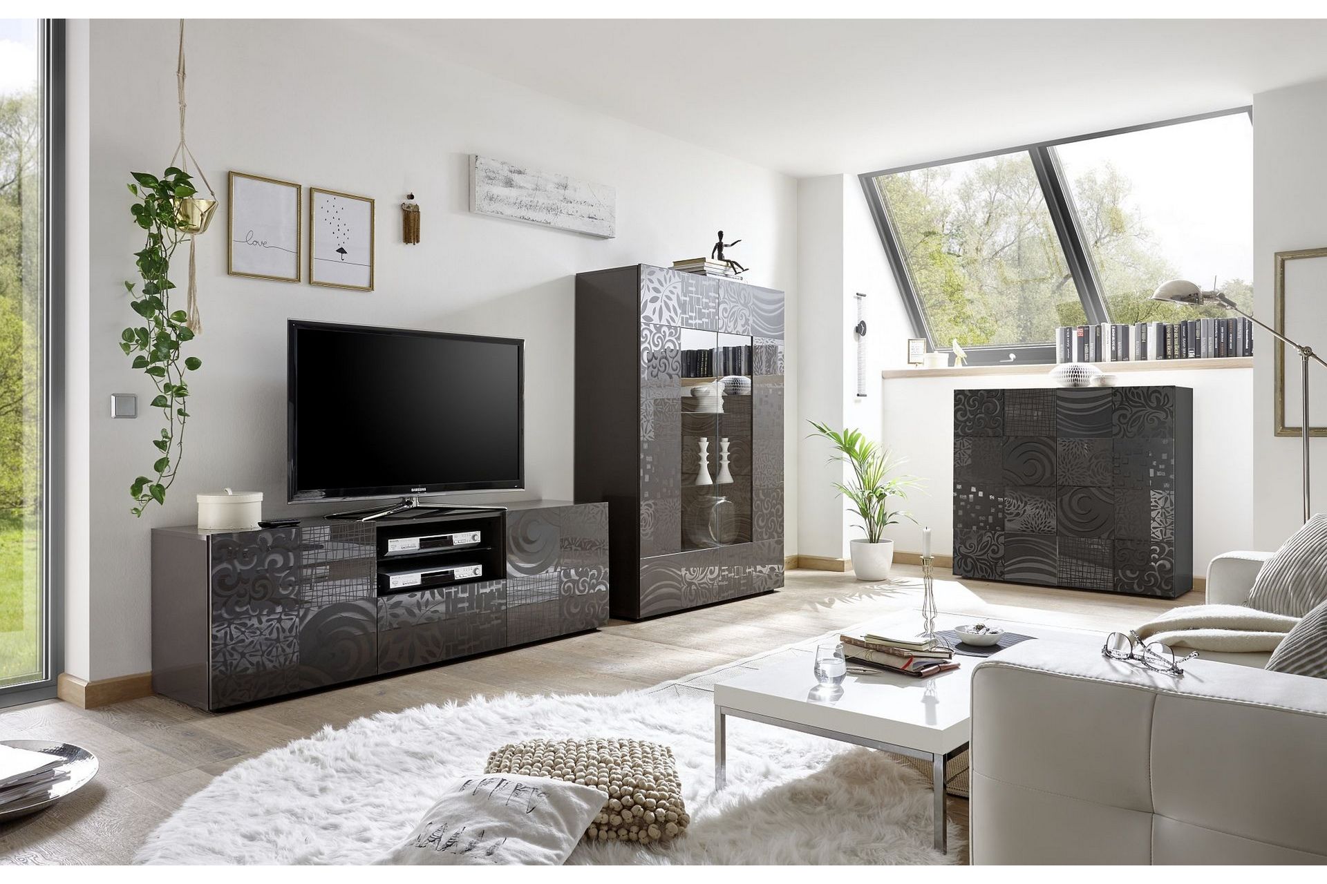 Mironne Highboard 121 cm - Grå - Oppbevaring - Skap - Oppbevaringsskap