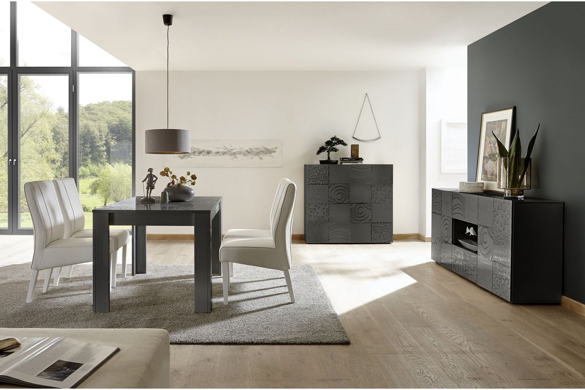 Mironne Highboard 121 cm - Grå - Oppbevaring - Skap - Oppbevaringsskap