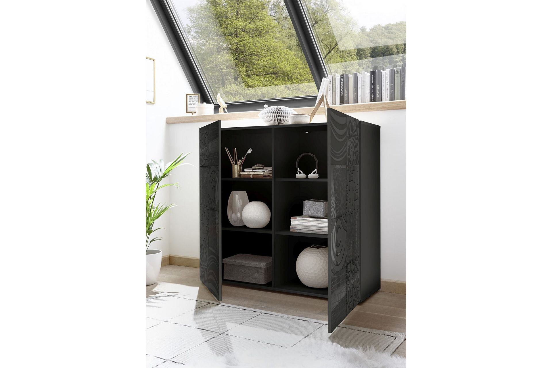Mironne Highboard 121 cm - Grå - Oppbevaring - Skap - Oppbevaringsskap