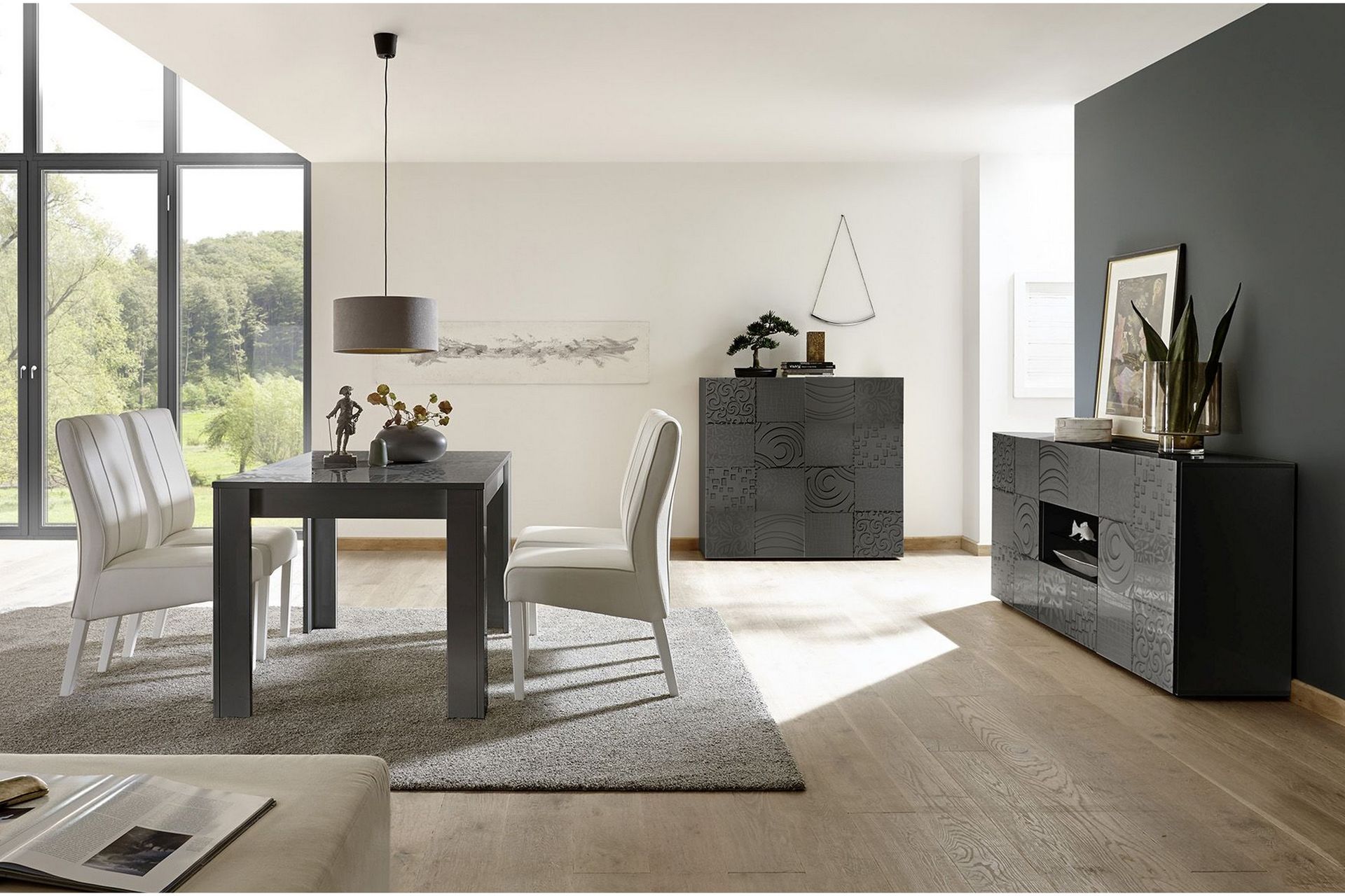 Mironne Highboard 121 cm - Grå - Oppbevaring - Skap - Oppbevaringsskap