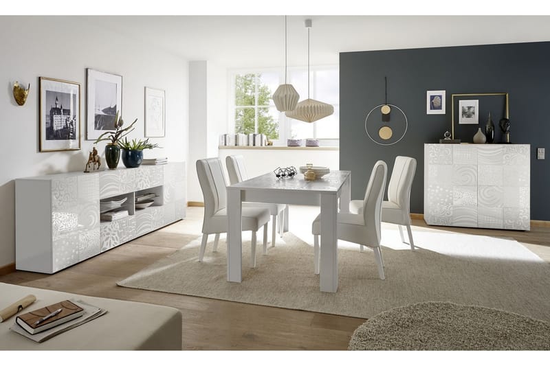 Mironne Highboard 121 cm - Hvit - Oppbevaring - Skap - Oppbevaringsskap