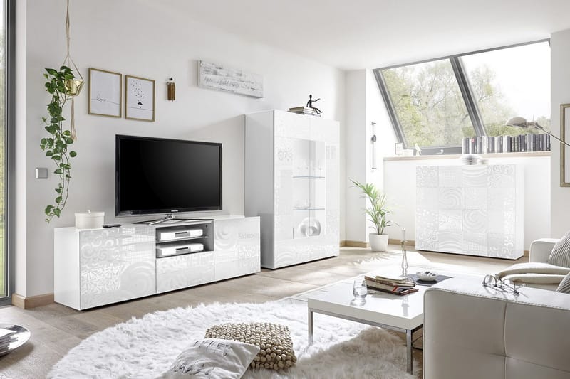 Mironne Highboard 121 cm - Hvit - Oppbevaring - Skap - Oppbevaringsskap