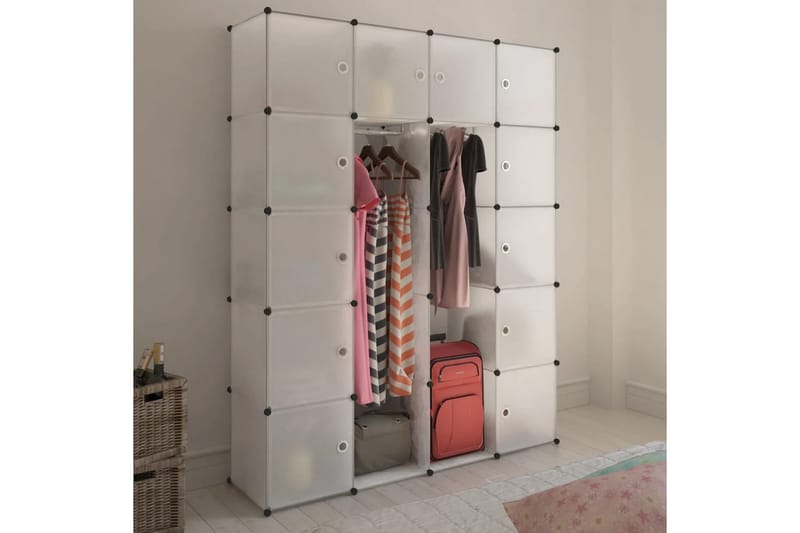 Modulrt skap med 14 deler, hvit 37 x 146 x 180,5 cm - Oppbevaring - Skap - Oppbevaringsskap