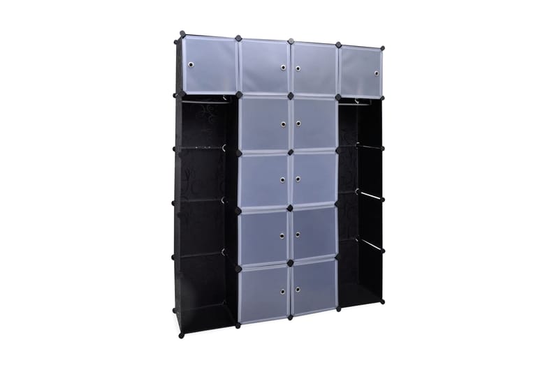 Modulrt skap med 14 deler svart og hvitt 37x146x180,5 cm - Oppbevaring - Skap - Oppbevaringsskap