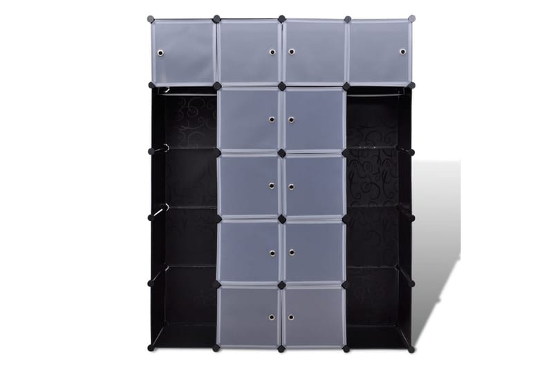 Modulrt skap med 14 deler svart og hvitt 37x146x180,5 cm - Oppbevaring - Skap - Oppbevaringsskap