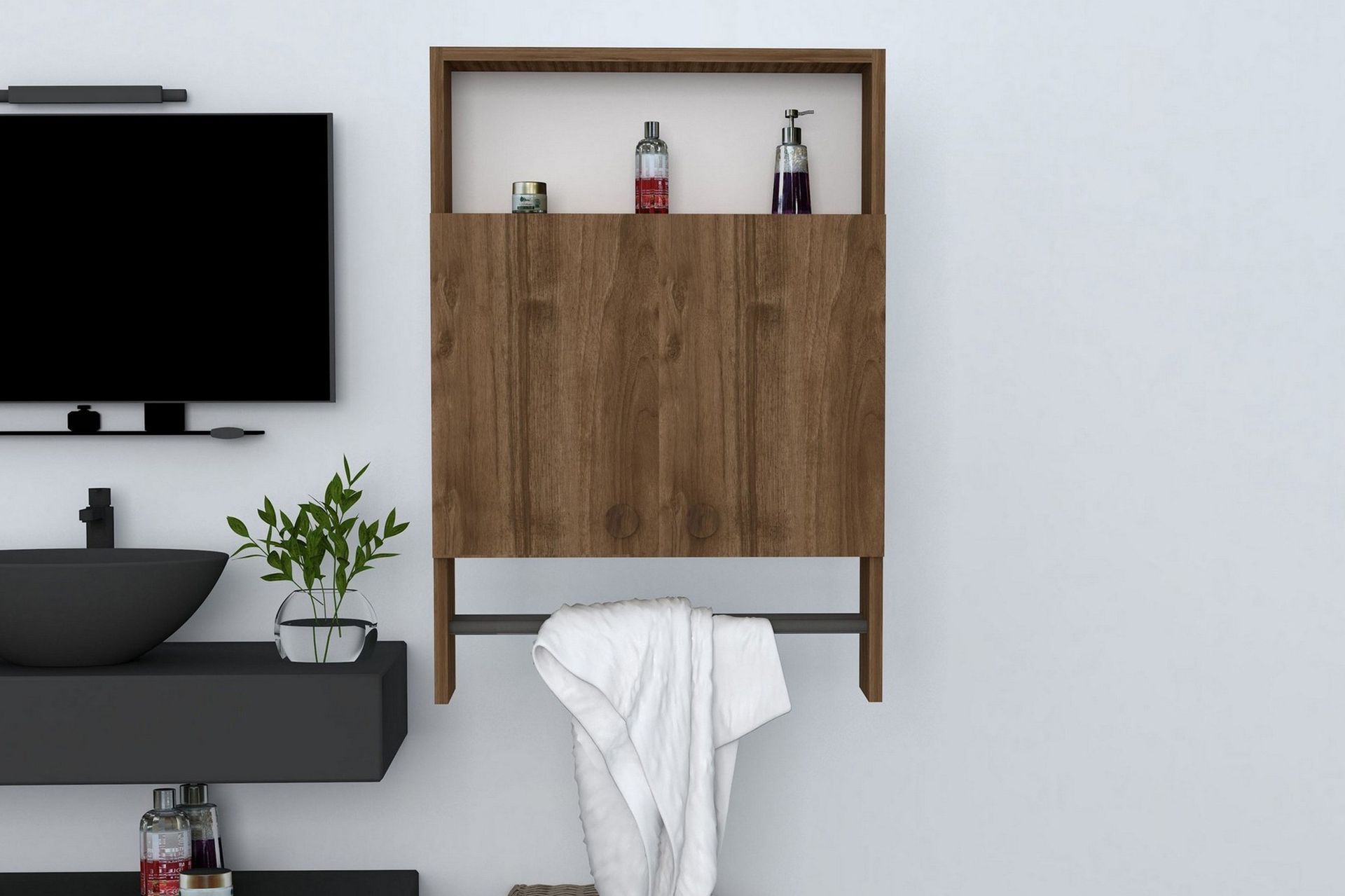 Muchnick Baderomskap 60 cm - Valnøtt - Oppbevaring - Skap - Oppbevaringsskap