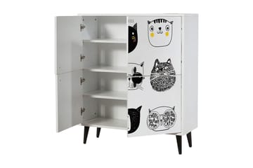 Multi Purpose Cabinet Hvit|Svart - Hvit/Svart/Gul - Oppbevaring - Skap - Oppbevaringsskap