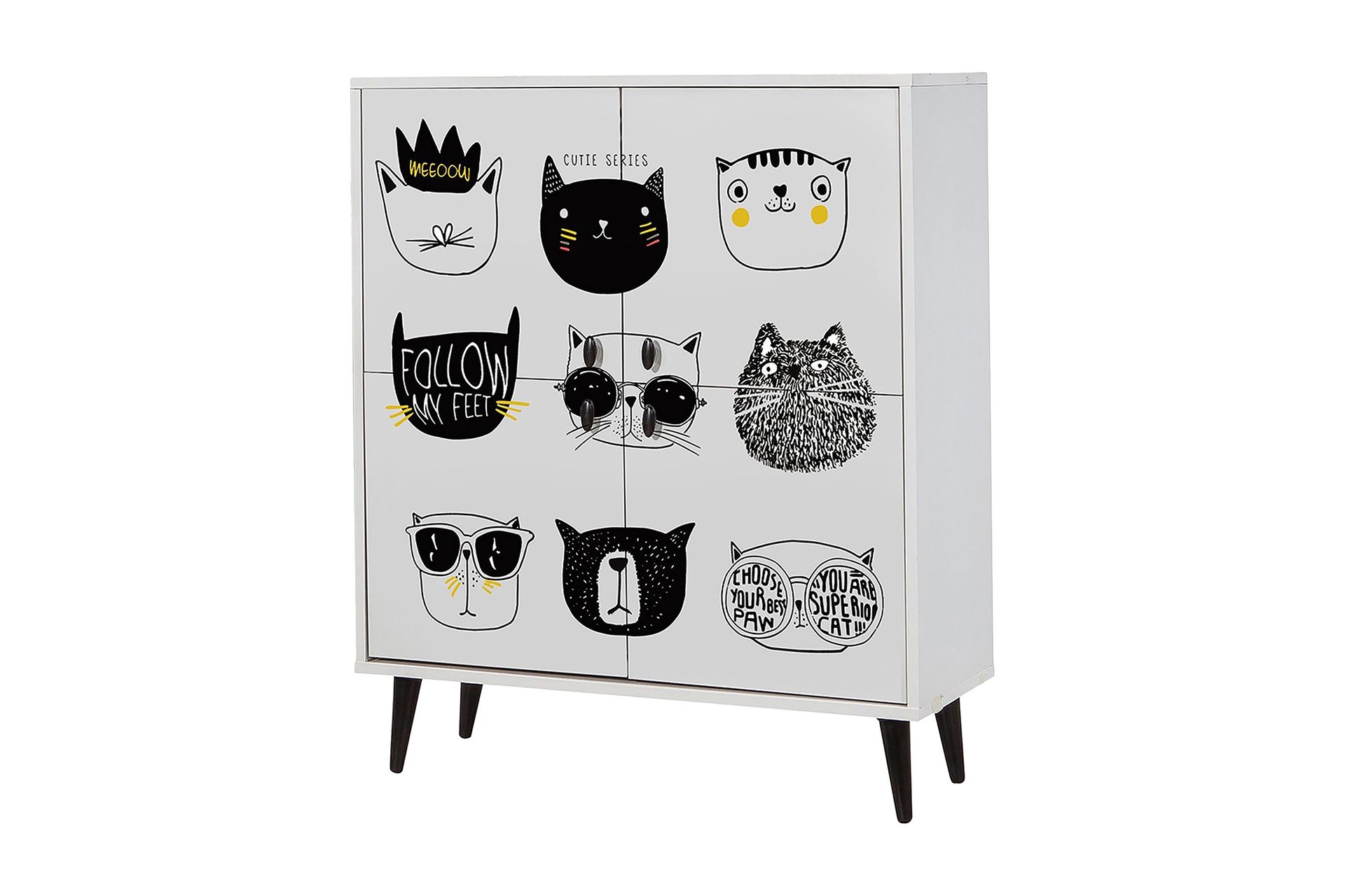Multi Purpose Cabinet Hvit\|Svart - Hvit/Svart/Gul