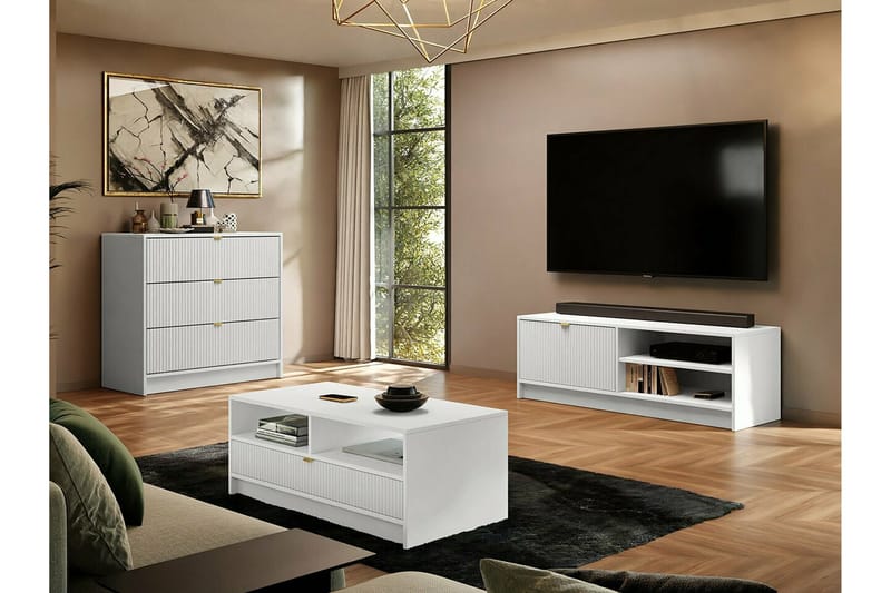 Novaj Highboard - Hvid - Oppbevaring - Skap - Oppbevaringsskap