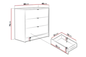 Novaj Highboard - Hvid - Oppbevaring - Skap - Oppbevaringsskap
