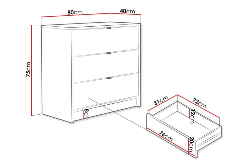 Novaj Highboard - Svart - Oppbevaringsskap