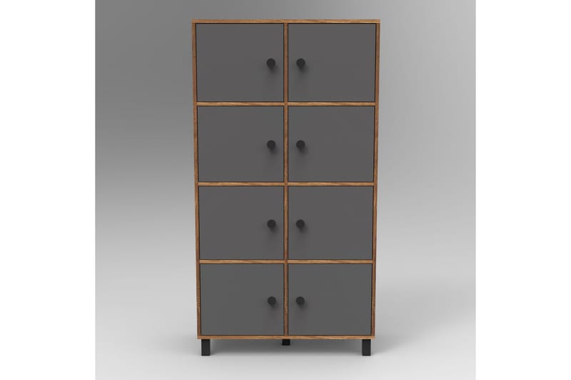 Numandro Highboard 40x96 cm - Teak/Antrasitt - Oppbevaring - Skap - Oppbevaringsskap