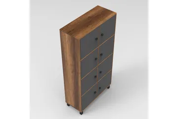 Numandro Highboard 40x96 cm - Teak/Antrasitt - Oppbevaring - Skap - Oppbevaringsskap