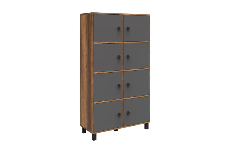 Numandro Highboard 40x96 cm - Teak/Antrasitt - Oppbevaring - Skap - Oppbevaringsskap