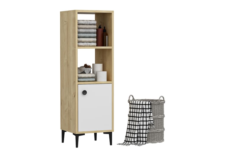 Olsenago Highboard 39x35 cm - Blå / Natur / Hvit - Oppbevaring - Skap - Oppbevaringsskap