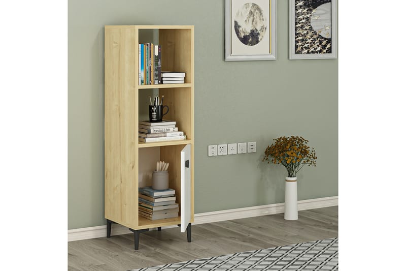 Olsenago Highboard 39x35 cm - Blå / Natur / Hvit - Oppbevaring - Skap - Oppbevaringsskap
