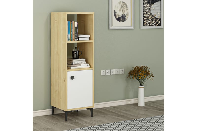 Olsenago Highboard 39x35 cm - Blå / Natur / Hvit - Oppbevaring - Skap - Oppbevaringsskap