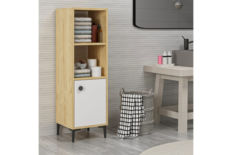 Olsenago Highboard 39x35 cm - Blå / Natur / Hvit - Oppbevaring - Skap - Oppbevaringsskap