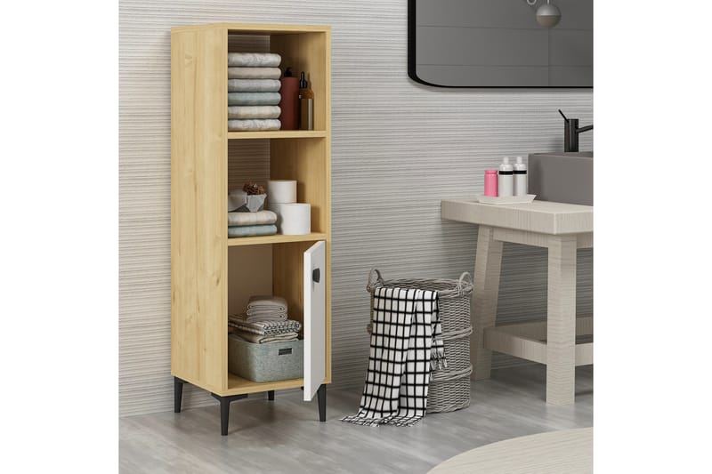 Olsenago Highboard 39x35 cm - Blå / Natur / Hvit - Oppbevaring - Skap - Oppbevaringsskap