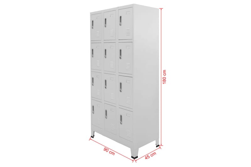Garderobeskap med 12 rom 90x45x180 cm - Oppbevaring - Skap - Oppbevaringsskap - Omkledningsskap