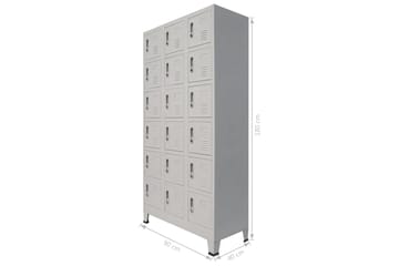 Garderobeskap med 18 rom metall 90x40x180 cm - Oppbevaring - Skap - Oppbevaringsskap - Omkledningsskap