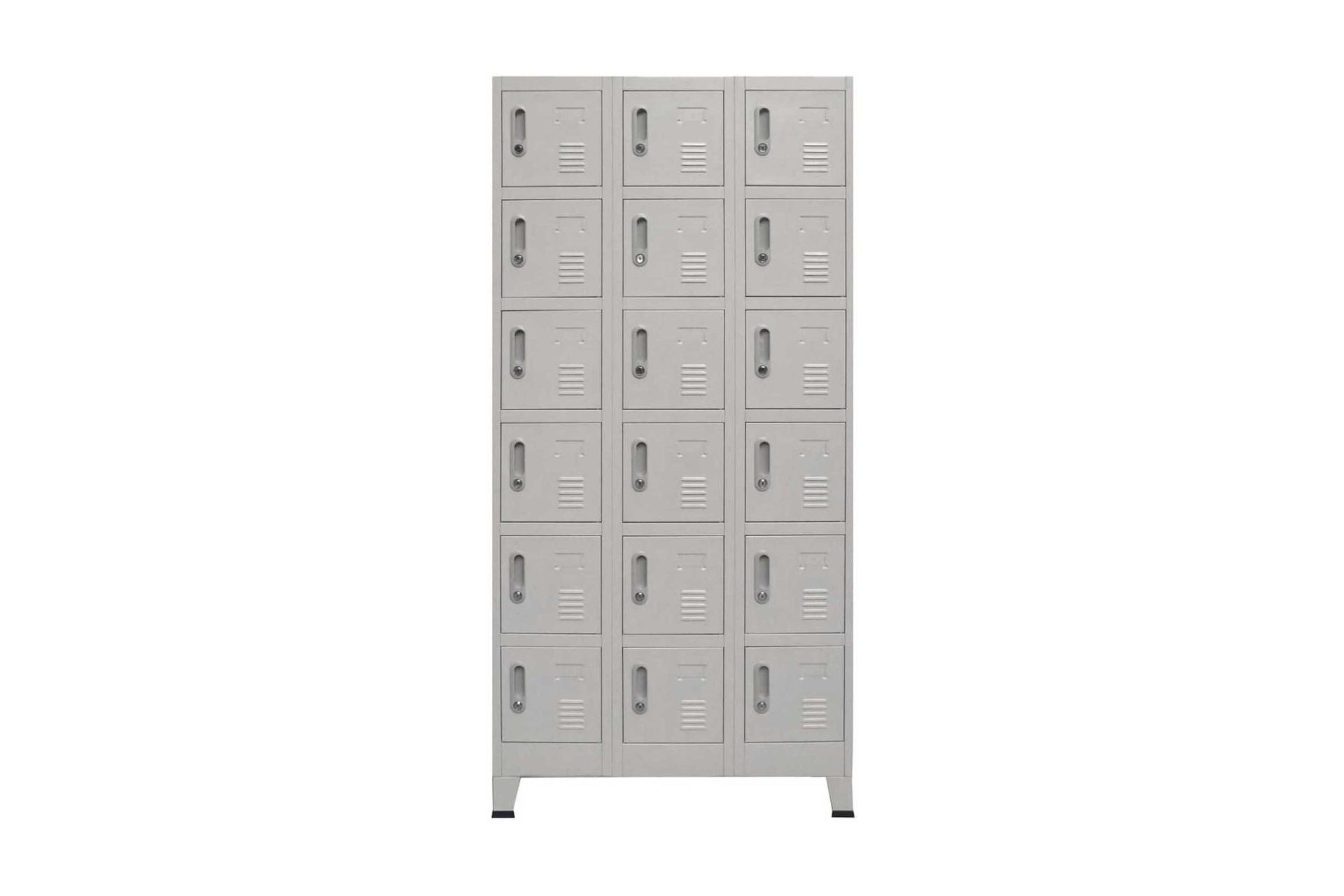 Garderobeskap med 18 rom metall 90x40x180 cm - Oppbevaring - Skap - Oppbevaringsskap - Omkledningsskap