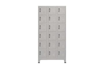 Garderobeskap med 18 rom metall 90x40x180 cm - Oppbevaring - Skap - Oppbevaringsskap - Omkledningsskap