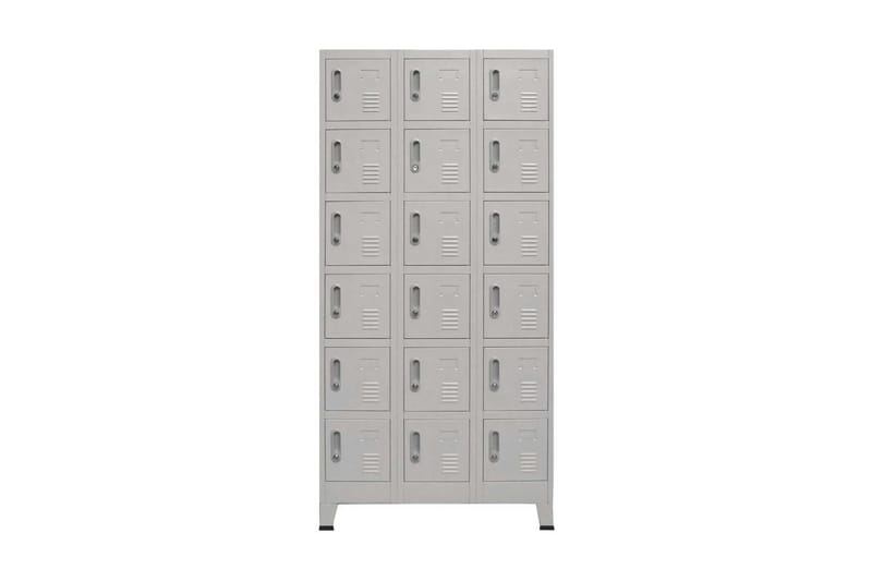 Garderobeskap med 18 rom metall 90x40x180 cm - Oppbevaring - Skap - Oppbevaringsskap - Omkledningsskap