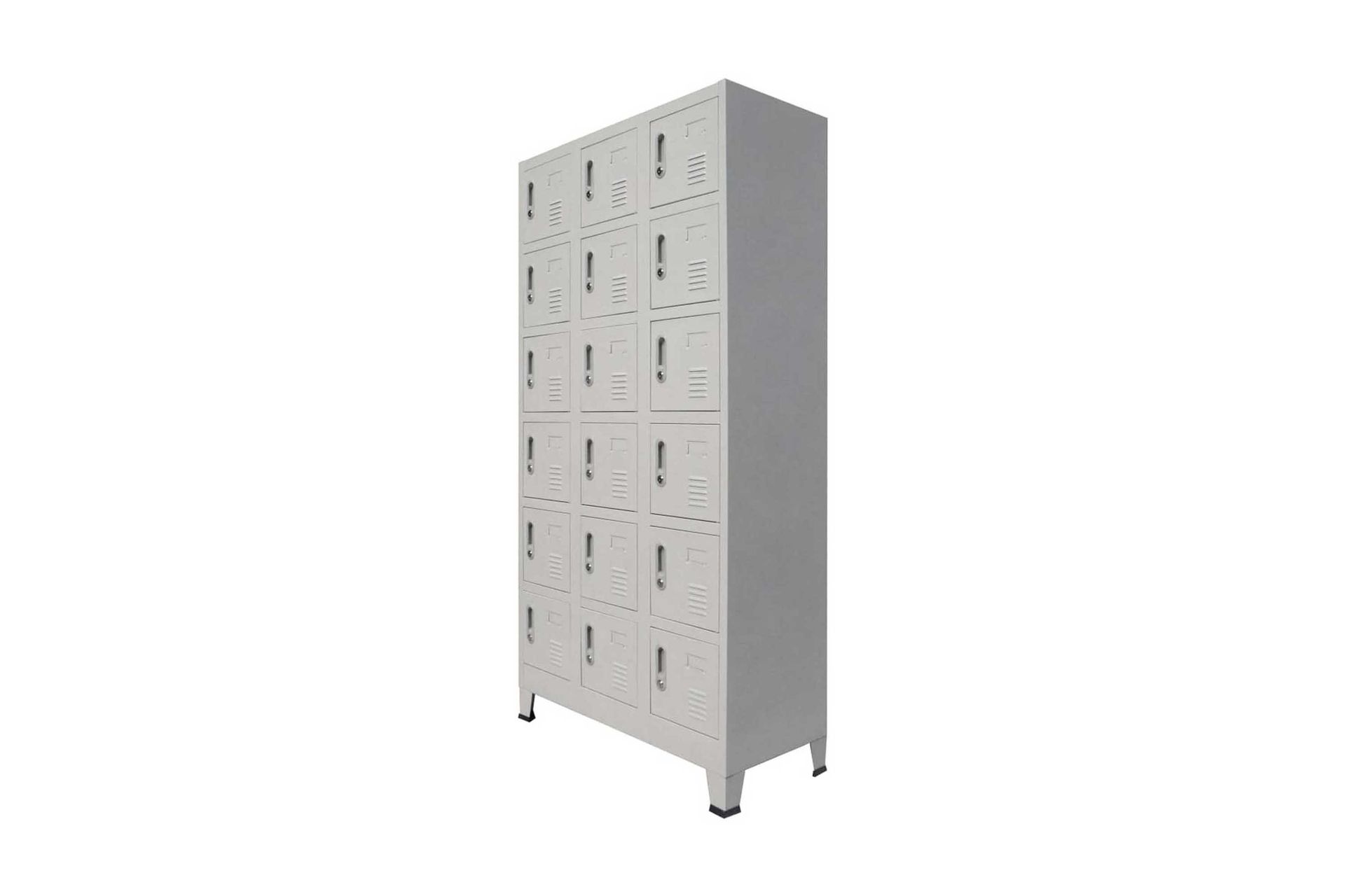 Garderobeskap med 18 rom metall 90x40x180 cm - Oppbevaring - Skap - Oppbevaringsskap - Omkledningsskap