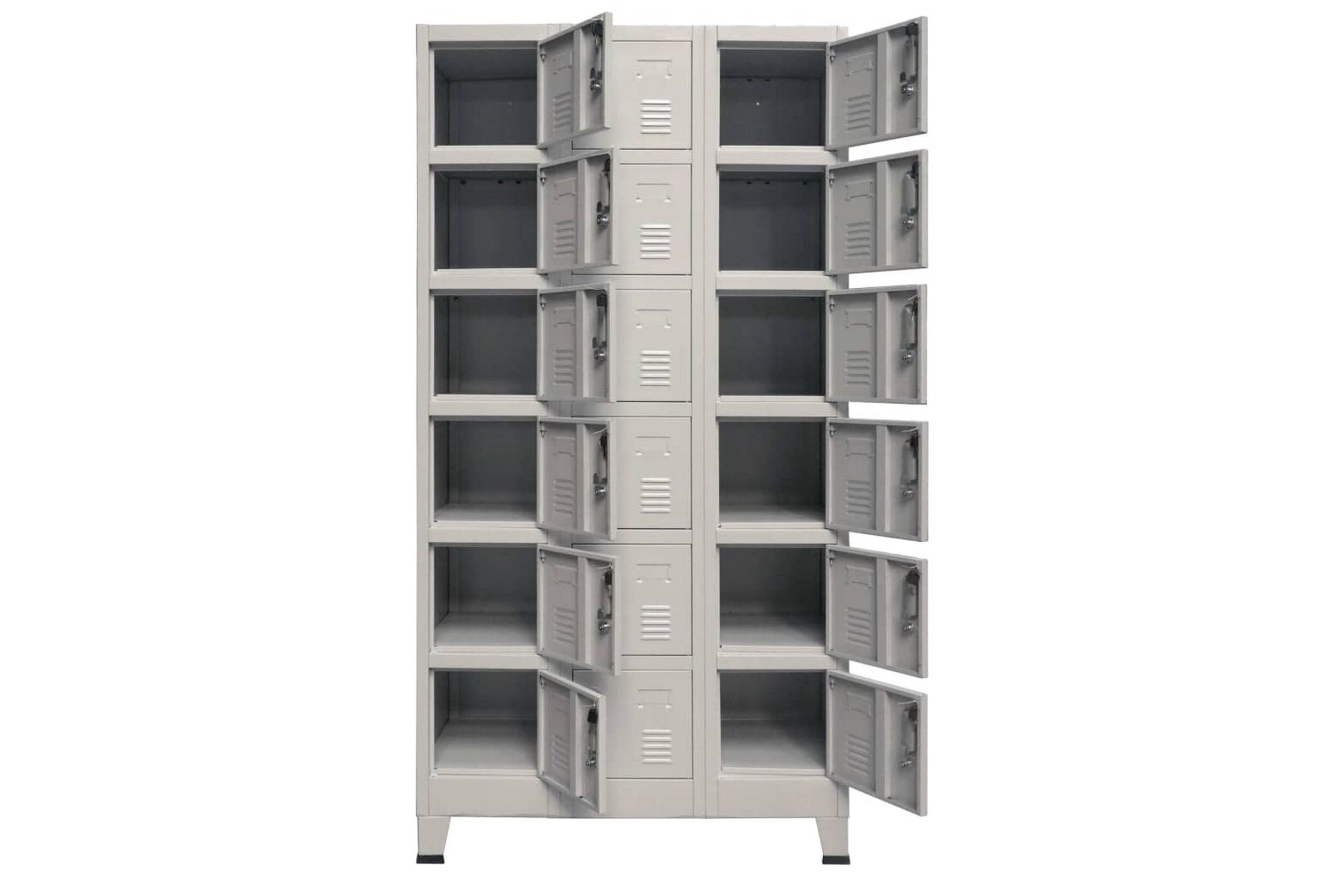 Garderobeskap med 18 rom metall 90x40x180 cm - Oppbevaring - Skap - Oppbevaringsskap - Omkledningsskap
