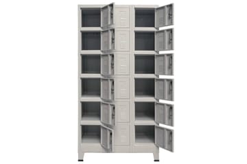 Garderobeskap med 18 rom metall 90x40x180 cm - Oppbevaring - Skap - Oppbevaringsskap - Omkledningsskap