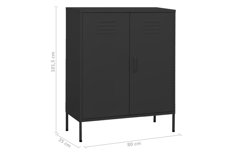 Oppbevaringsskap antrasitt 80x35x101,5 cm stål - Antrasittgrå - Oppbevaring - Skap - Oppbevaringsskap - Omkledningsskap