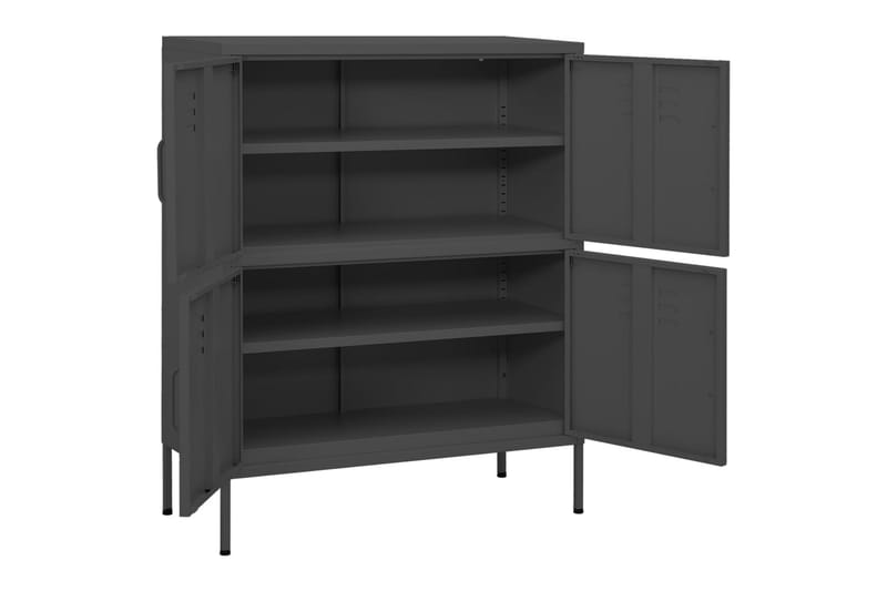 Oppbevaringsskap antrasitt 80x35x101,5 cm stål - Antrasittgrå - Oppbevaring - Skap - Oppbevaringsskap - Omkledningsskap