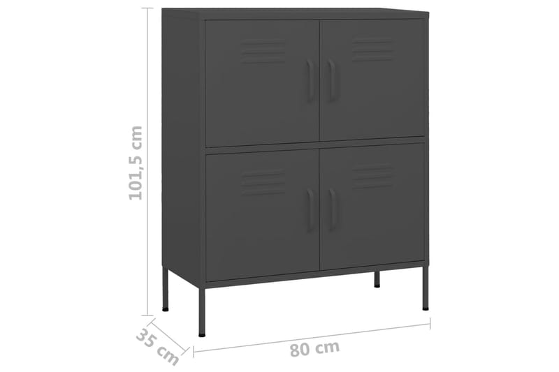 Oppbevaringsskap antrasitt 80x35x101,5 cm stål - Antrasittgrå - Oppbevaring - Skap - Oppbevaringsskap - Omkledningsskap