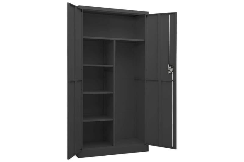 Oppbevaringsskap antrasitt 90x40x180 cm stål - Antrasittgrå - Oppbevaring - Skap - Oppbevaringsskap - Omkledningsskap