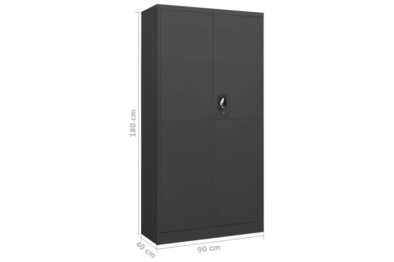 Oppbevaringsskap antrasitt 90x40x180 cm stål - Antrasittgrå - Oppbevaring - Skap - Oppbevaringsskap - Omkledningsskap