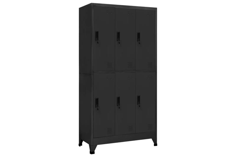 Oppbevaringsskap antrasitt 90x45x180 cm stål - Antrasittgrå - Oppbevaring - Skap - Oppbevaringsskap - Omkledningsskap