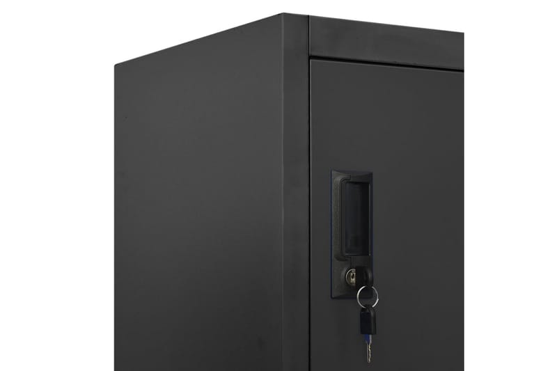 Oppbevaringsskap antrasitt 90x45x180 cm stål - Antrasittgrå - Oppbevaring - Skap - Oppbevaringsskap - Omkledningsskap