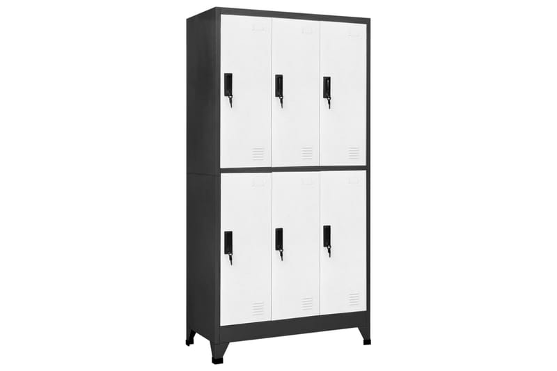 Oppbevaringsskap antrasitt og hvit 90x45x180 cm stål - Antrasittgrå - Oppbevaring - Skap - Oppbevaringsskap - Omkledningsskap