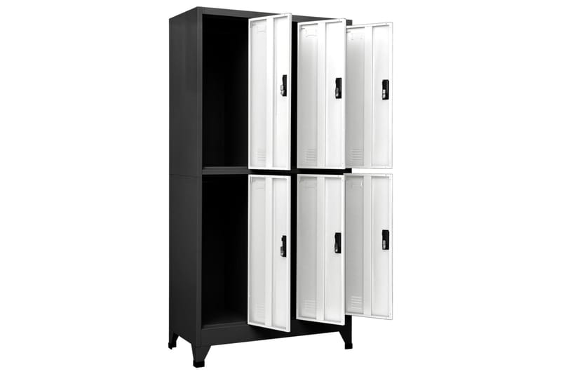 Oppbevaringsskap antrasitt og hvit 90x45x180 cm stål - Antrasittgrå - Oppbevaring - Skap - Oppbevaringsskap - Omkledningsskap