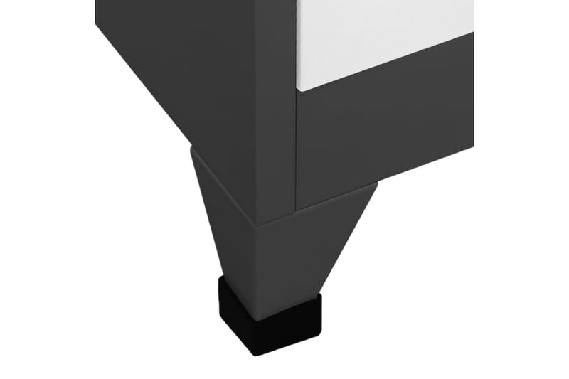 Oppbevaringsskap antrasitt og hvit 90x45x180 cm stål - Antrasittgrå - Omkledningsskap
