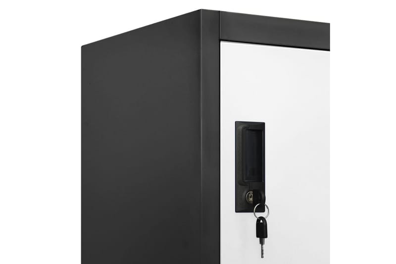 Oppbevaringsskap antrasitt og hvit 90x45x180 cm stål - Antrasittgrå - Oppbevaring - Skap - Oppbevaringsskap - Omkledningsskap