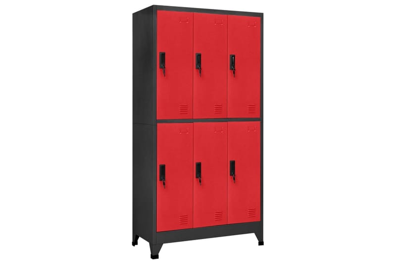 Oppbevaringsskap antrasitt og rød 90x45x180 cm stål - Antrasittgrå - Oppbevaring - Skap - Oppbevaringsskap - Omkledningsskap