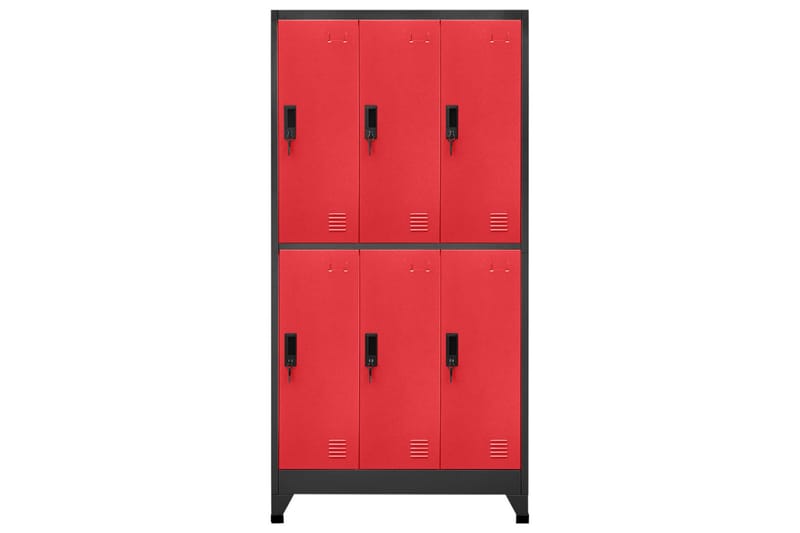 Oppbevaringsskap antrasitt og rød 90x45x180 cm stål - Antrasittgrå - Oppbevaring - Skap - Oppbevaringsskap - Omkledningsskap