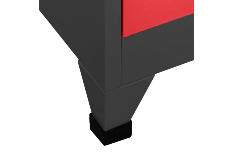 Oppbevaringsskap antrasitt og rød 90x45x180 cm stål - Antrasittgrå - Omkledningsskap