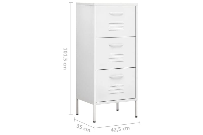 Oppbevaringsskap hvit 42,5x35x101,5 cm stål - Hvit - Oppbevaring - Skap - Oppbevaringsskap - Omkledningsskap