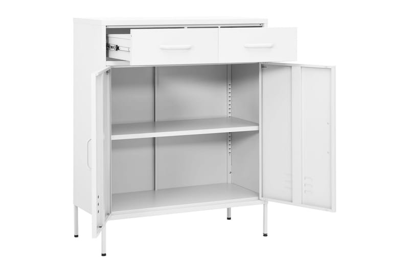 Oppbevaringsskap hvit 80x35x101,5 cm stål - Hvit - Oppbevaring - Skap - Oppbevaringsskap - Omkledningsskap