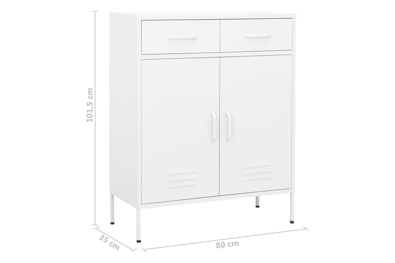 Oppbevaringsskap hvit 80x35x101,5 cm stål - Hvit - Oppbevaring - Skap - Oppbevaringsskap - Omkledningsskap
