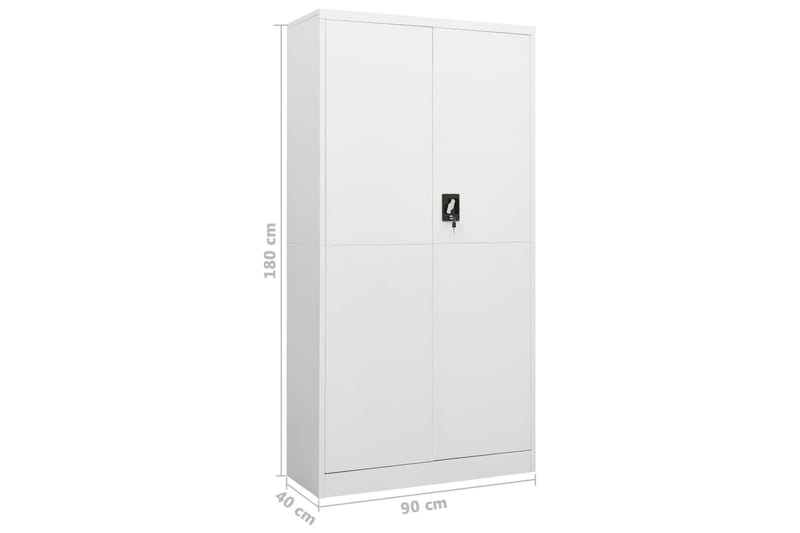 Oppbevaringsskap hvit 90x40x180 cm stål - Hvit - Oppbevaring - Skap - Oppbevaringsskap - Omkledningsskap